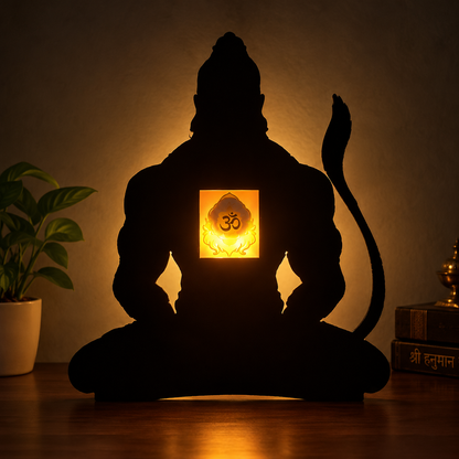 Lord Hanuman Ji Shadow Lamp – Glowing 3D Decorative Idol for Home & Pooja Room