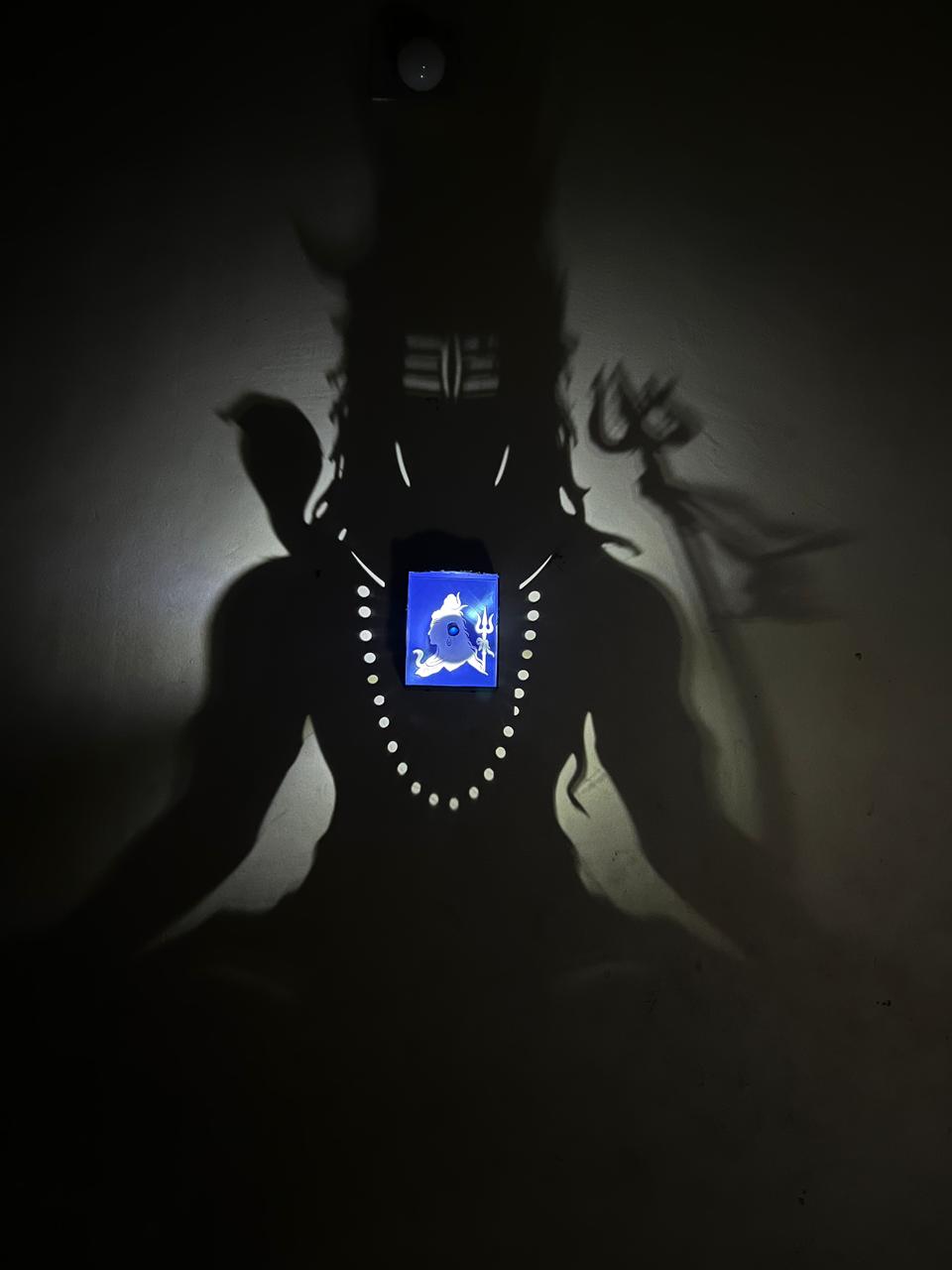 Lord Shiva Ji Shadow Lamp – Blue Glow 3D Printed Spiritual Décor